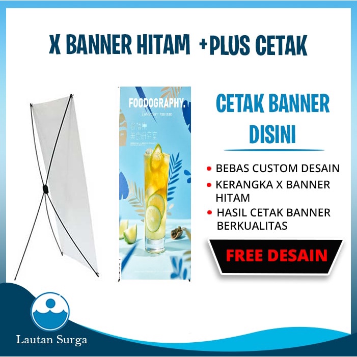 Stand X Banner X Banner Plus Cetak Flexi / Albatros (Free Desain) Stand Banner Wisuda, Ulang Tahun, 