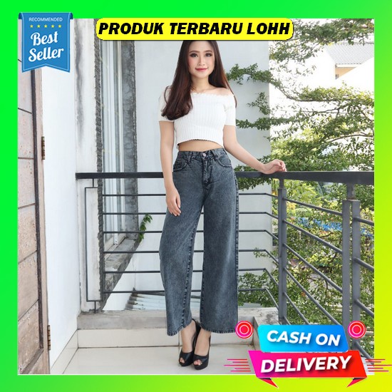 Jeans Wanita Cutbray Rumbay// Fashion Wanita Kekinian// Celana Jeans Wanita// Kulot Jeans Kekinian//