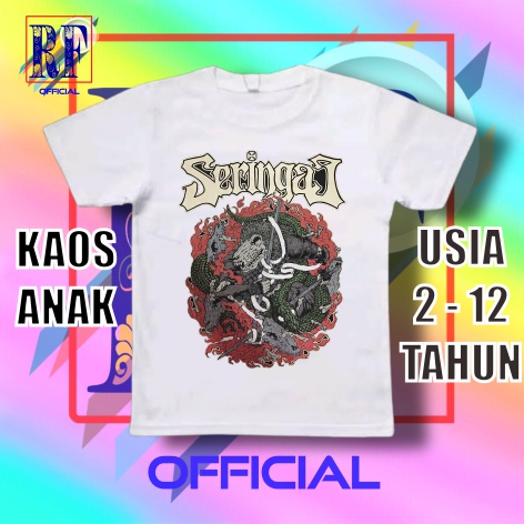 KAOS ANAK BAND SERINGAI SERIGALA MILITIA BAJU BAND METAL ROCK T-SHIRT VINTAGE KAOS KIDS TEE OOTD UNI