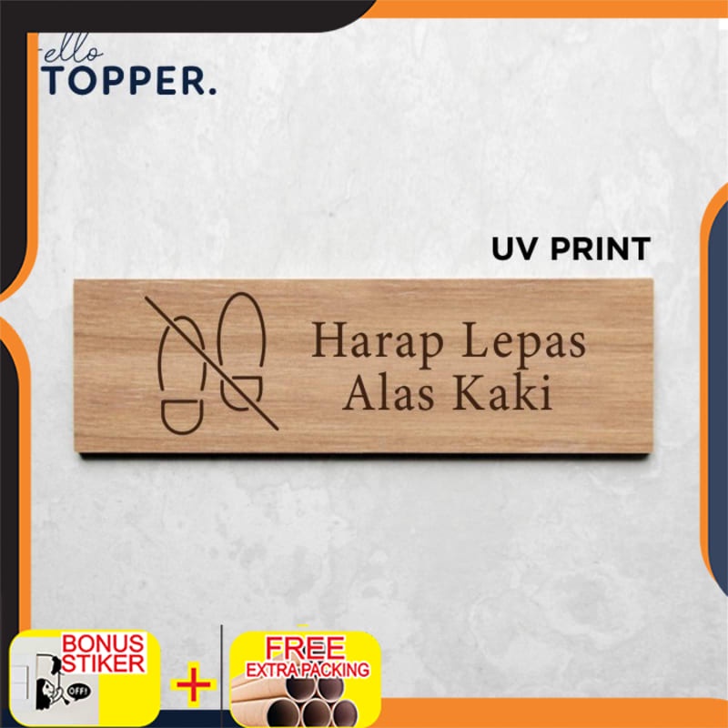 Jual Grosir Signage Lepas Alas Kaki Sign Board Uv Print Kayu Kyoto