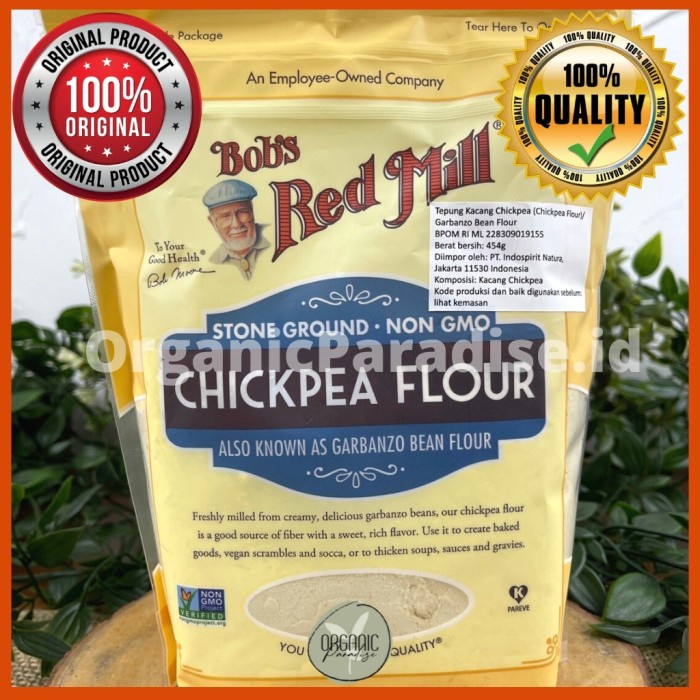 

Bob's Red Mill Chickpea Flour / Tepung Garbanzo Bob's Red Mill 454 gr