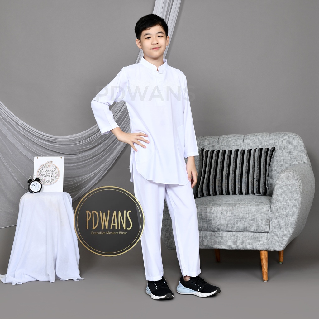 BAJU KOKO Pakistan Remaja Putih Setelan Anak 5 6 7 8 9 10 Tahun BGM10 PDWANS