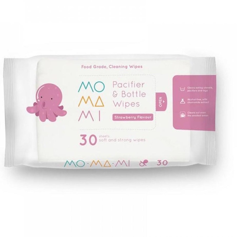 Momami Wipes Water Antibacterial Saline Tooth Gum Pacifier &amp; Bottle // Momami Tisu Basah Bayi Air Murni Pembersih Lidah Bayi Tisu Pilek Bayi Antibakterial Empeng Mainan Bayi Alat Makan