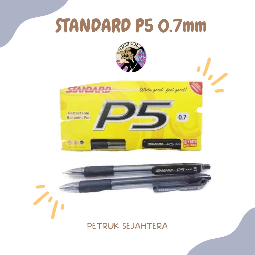 

[PCS] BALLPOINT / PENA / PULPEN STANDARD PEN P5 0.7MM HITAM
