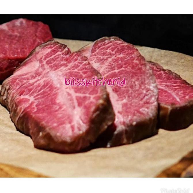 

ENAK Daging Sapi Oyster Blade / Flat Iron Wagyu Beef Steak MB5++ 200gr BANYAK RASA