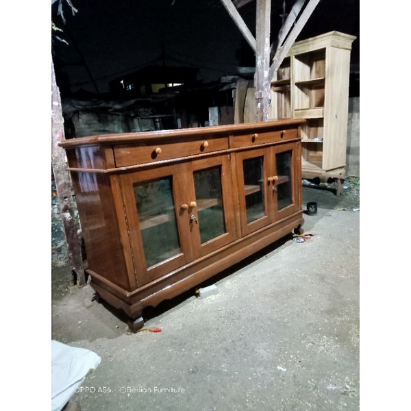 bufet tv laci pintu 4 jati