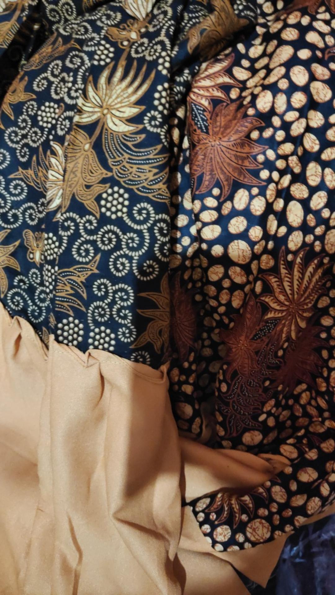 Gamis Batik Kombinasi Batik Manggar Kenongo Ukel Sogan Batik Modern