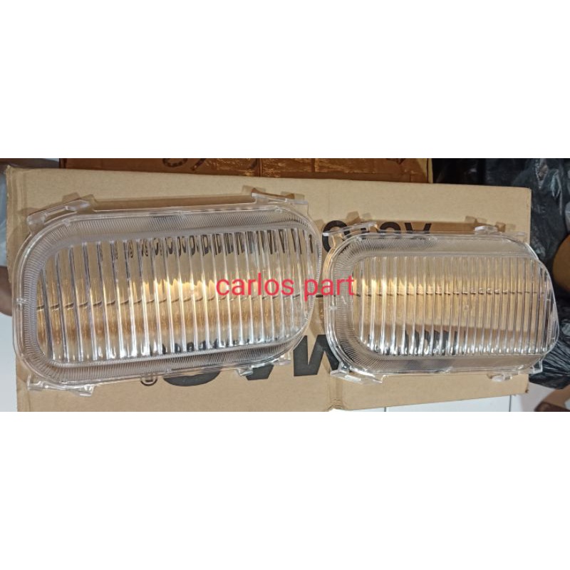 1set mika lampu bumper canter set kiri kanan/mika kaca lampu bemper canter turbo ps110 ps125