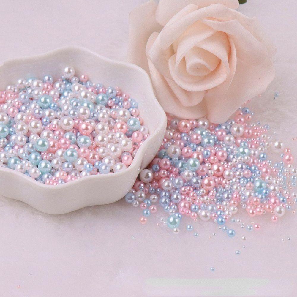 AUGUSTINA Agustina Nail Art Beads 3D Jepang Salon Kuku Manikur Aksesoris Mutiara 1.5-4mm Wanita Nail Jewelry