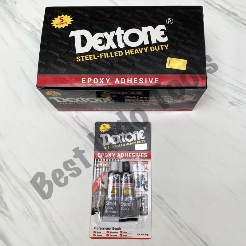 Jual ISI 12 PCS LEM BESI DEXTONE 5 MENIT 48 GRAM HEAVY DUTY HD STEEL