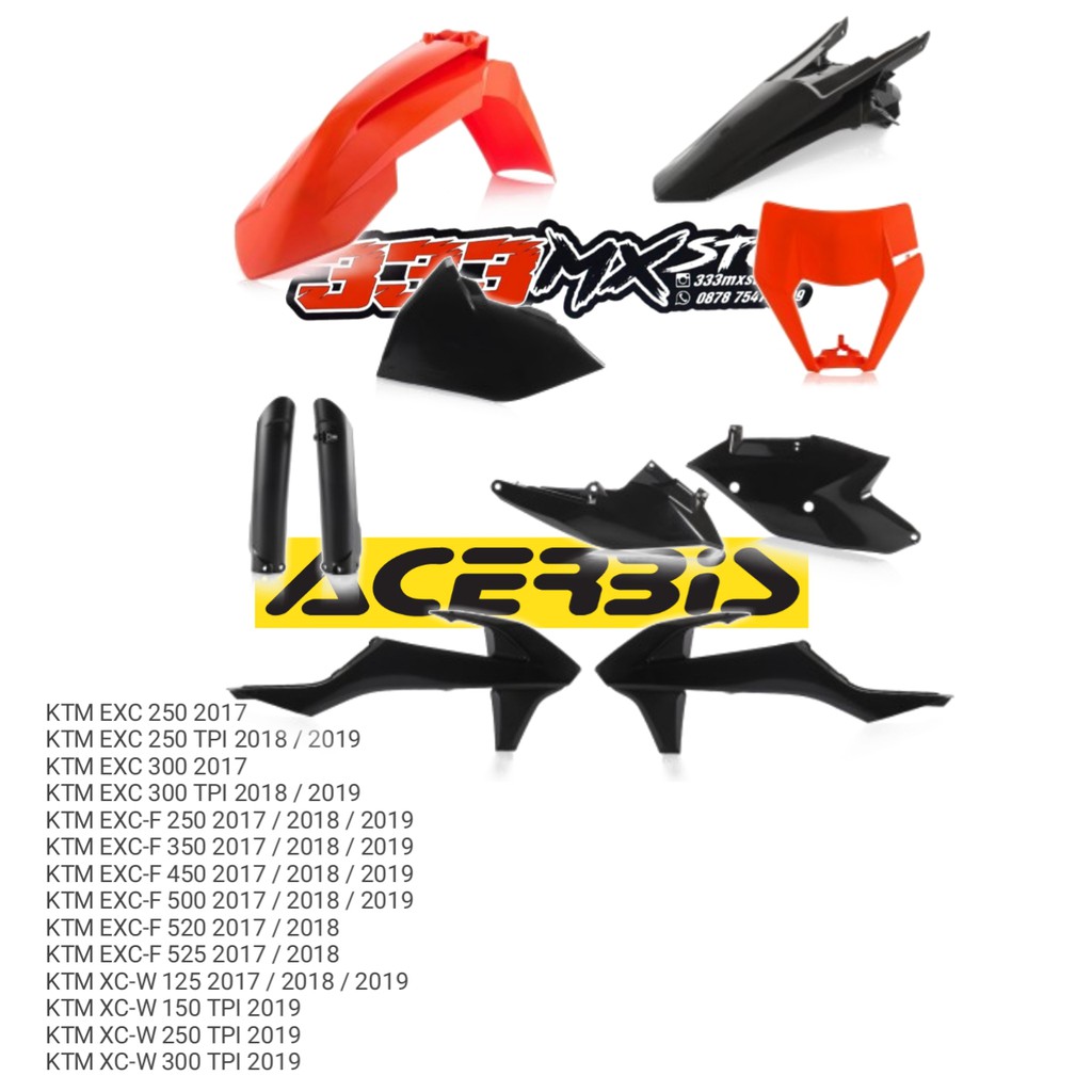 BODYSET ACERBIS KTM 2017-2019 ORIGINAL. BODYSET ACERBIS ORIGINAL OEM