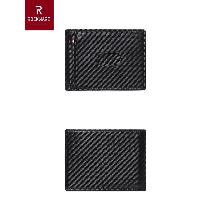 ROCKWARE Dompet Pria Bifold Carbon Fiber Wallet RFID Blocking
