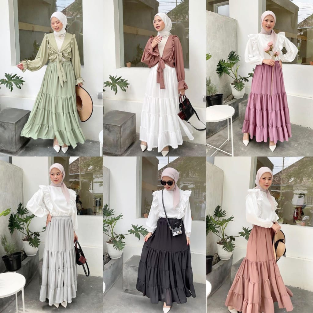 DISKON ELLEN SKIRT - ceruty skirt / basic skirt / rok basic / rok polos / casual skirt