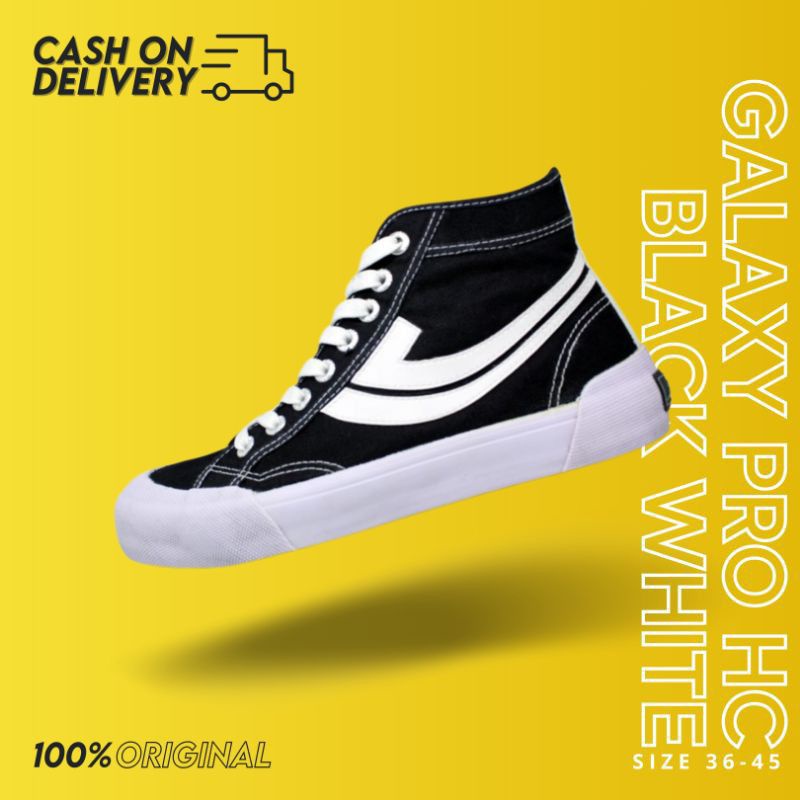 Sepatu Johnson Galaxy Pro High Black White Jhonson Gl Pro hitam Jonson Galaxy Pro X Velcro