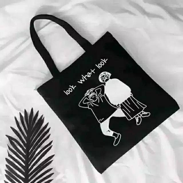 [SARUNGAN]TOTEBAG PAKAI RESLETING TOTE BAG K-POP WANITA MURAH KARAKTER