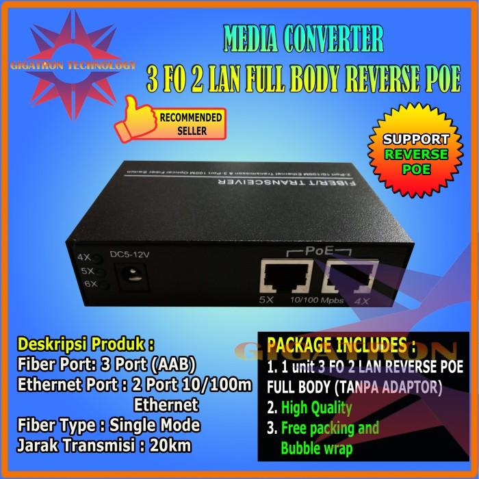 Media Converter 3 Port FO 2 Port LAN / Switch Fiber 3 FO 2 SC