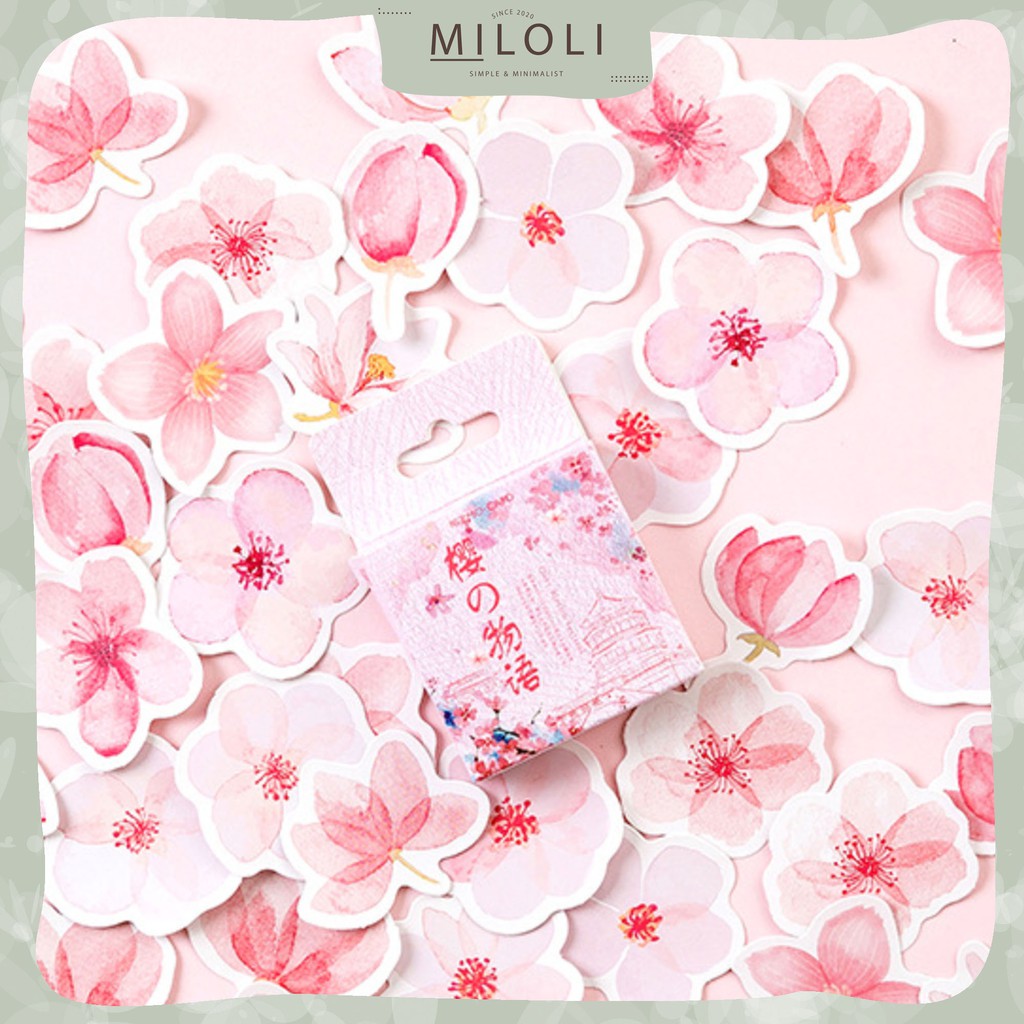 

[MILOLI] 45Pcs SAKURA Deco Sticker DIY Scrapbook Stiker Jurnal Dekorasi Diary Kotak - B0121