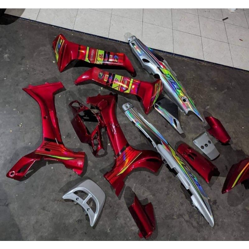 COVER BODY HALUS YAMAHA FIZR F1ZR SILVER MARON DECAL CUSTOM HOLOGRAM FULLSET