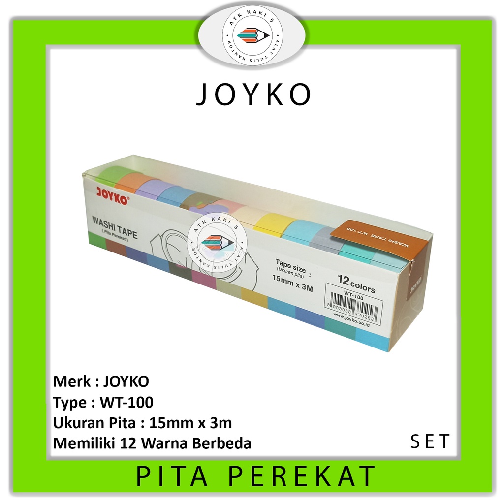 JOYKO - Pita Perekat Washi Tape WT-100 - Set
