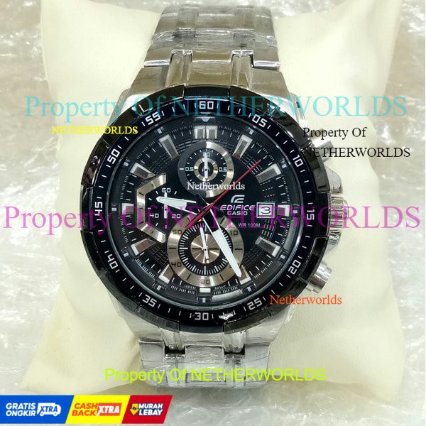 Casio Edifice Original Japan EFR 539D  - 1A2VUDF Chain Stainless Silver Dial Black