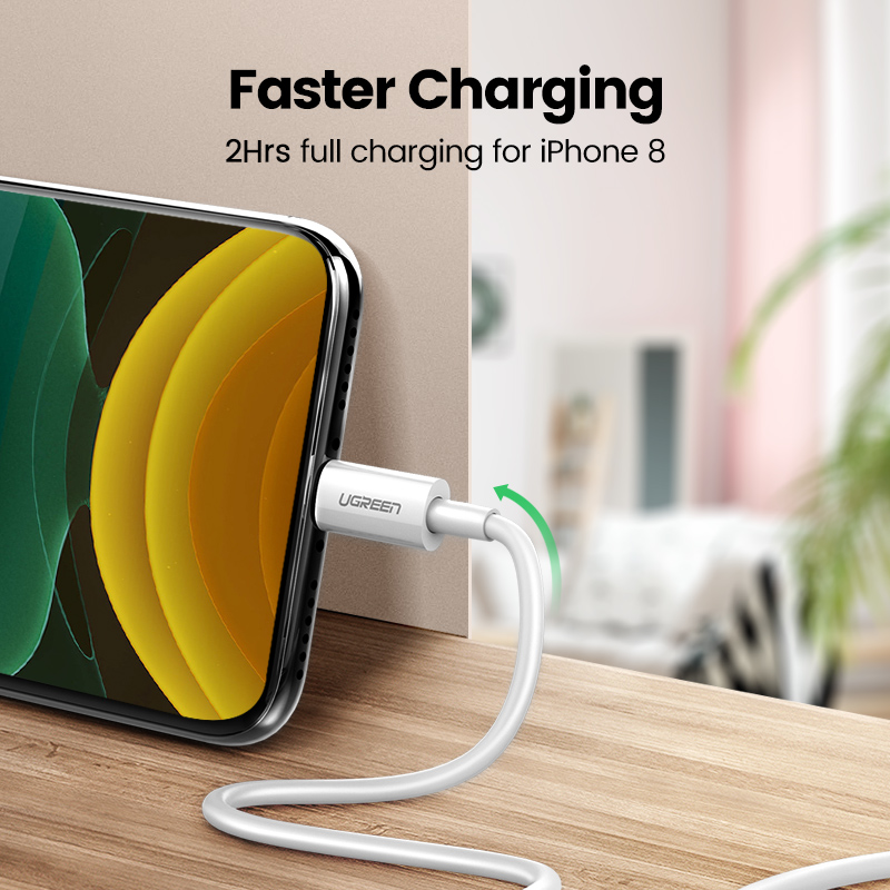 UGREEN MFi USB to Lightning Cable 2.4A Fast Charging USB Charger Data Cable for iPhone Cable USB Charge Cord