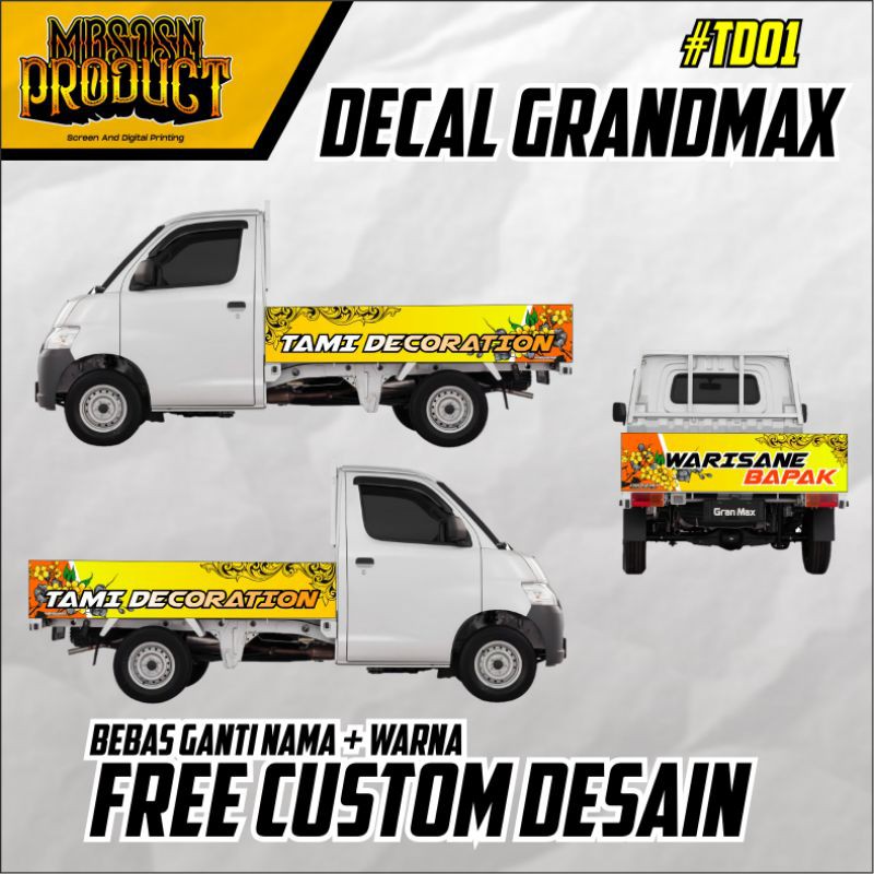 DECAL STIKER GRANDMAX PICKUP BEBAS DESAIN
