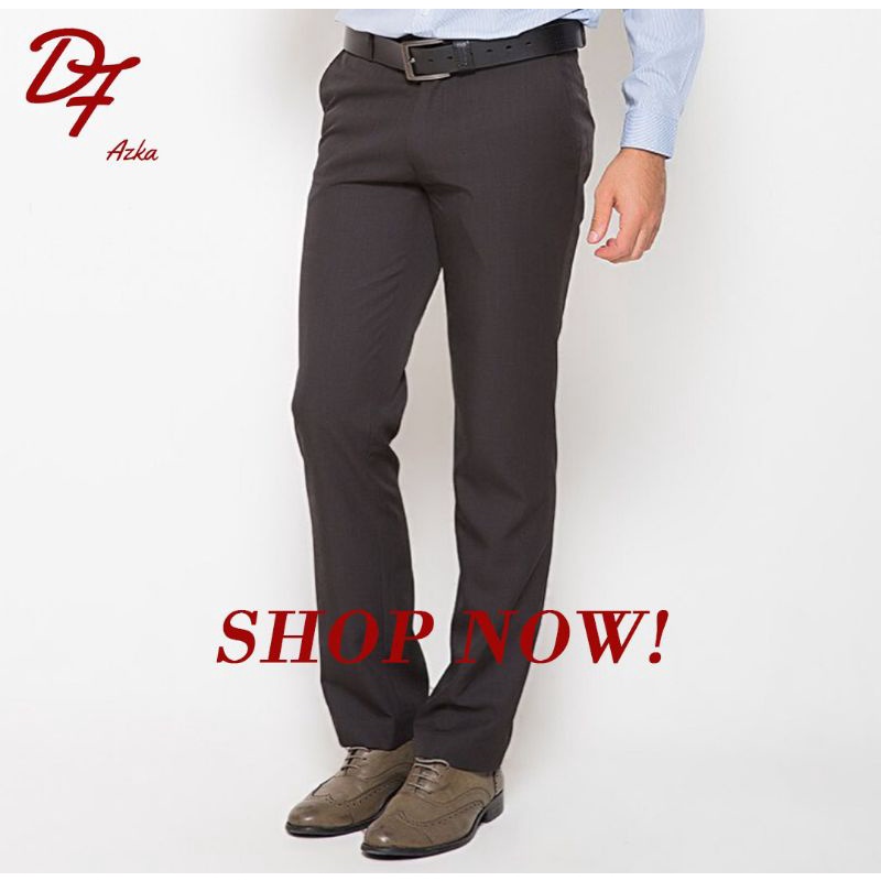 Celana Bahan Pria Slimfit Coklat tua