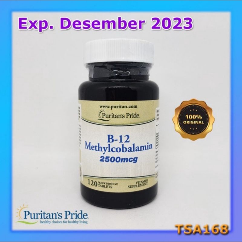 Puritan Vitamin B12 B-12 Methylcobalamin 2500 mcg 120 Tab Puritan's