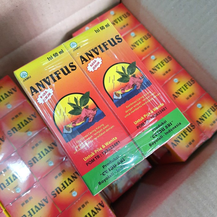 

PROMO Jamu Obat Herbal Tipes Tifus Tipus Tilung ANVIVUS Sirup Cacing