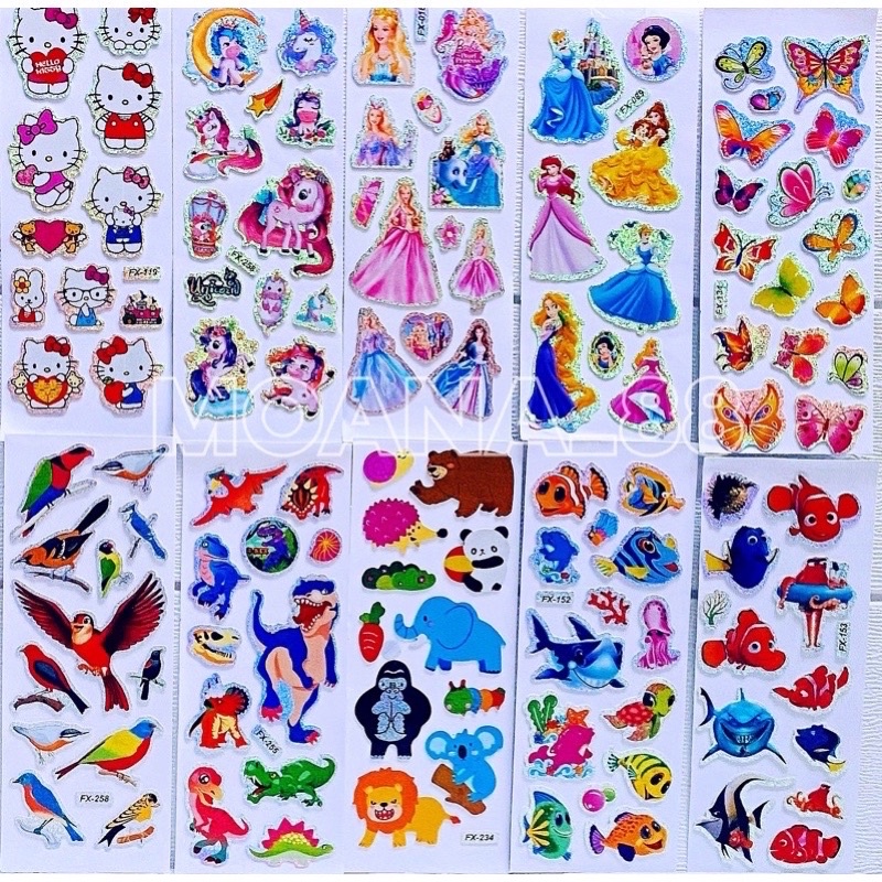 delunashop_acc /stiker anak 3D timbul karakter sticker timbul,sticker karakter sticker murah sticker busa