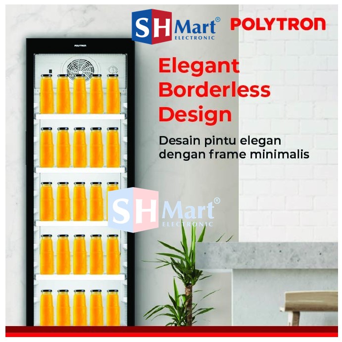 SHOWCASE POLYTRON 4 RAK KAPASITAS 285 LITER SCN237 / SCN-237 / SCN 237 GARANSI RESMI (MEDAN)