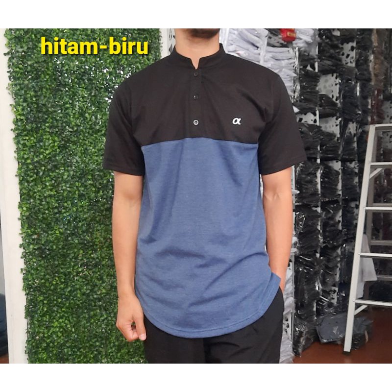 kaos kurta kombinasi, kaos longline kombinasi