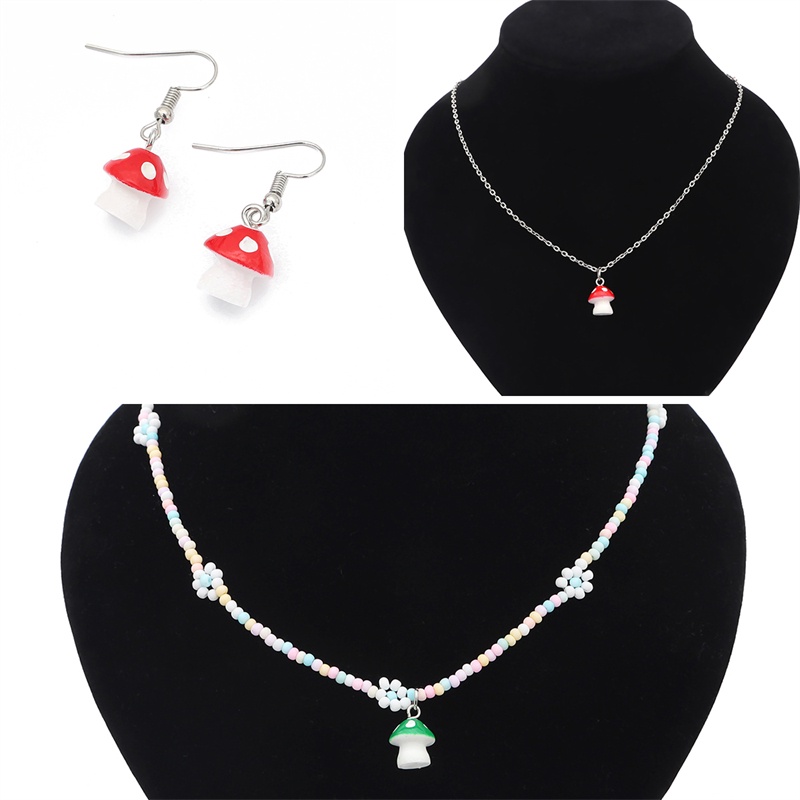 6pcs Liontin Bentuk Jamur Bahan Resin Untuk Membuat Perhiasan Kalung Gelang Anting Dan Gantungan Kunci