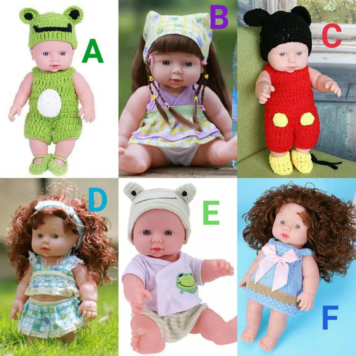 Boneka silikon vinyl 30cm kado ultah anak kualitas import baby doll