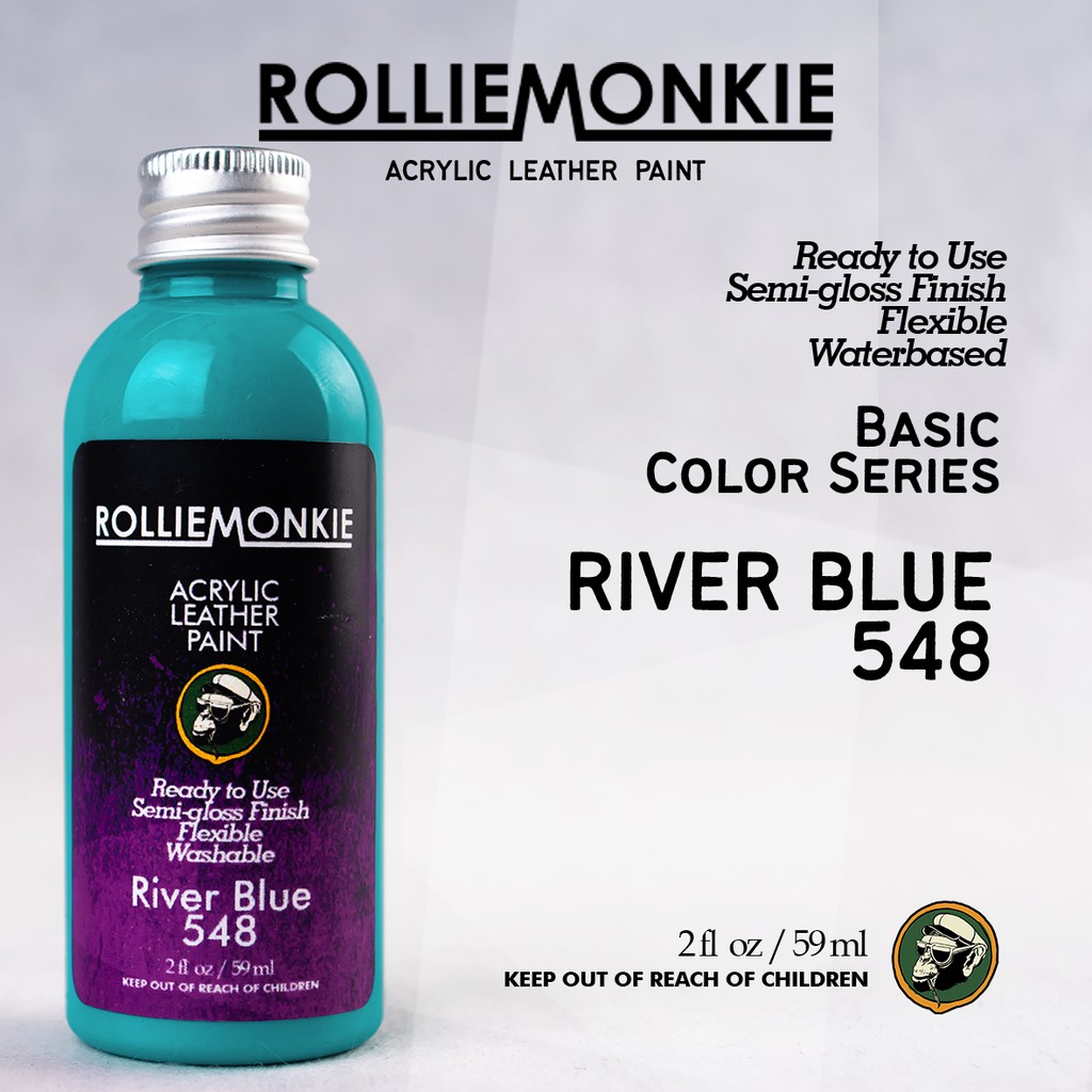 

Rolliemonkie Cat Acrylic Leather Paint - River Blue, not angelus