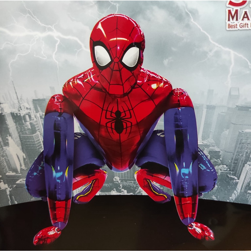 Balon Foil Spiderman 4D 3D Dekorasi Hiasan Jumbo Ulang Tahun Birthday