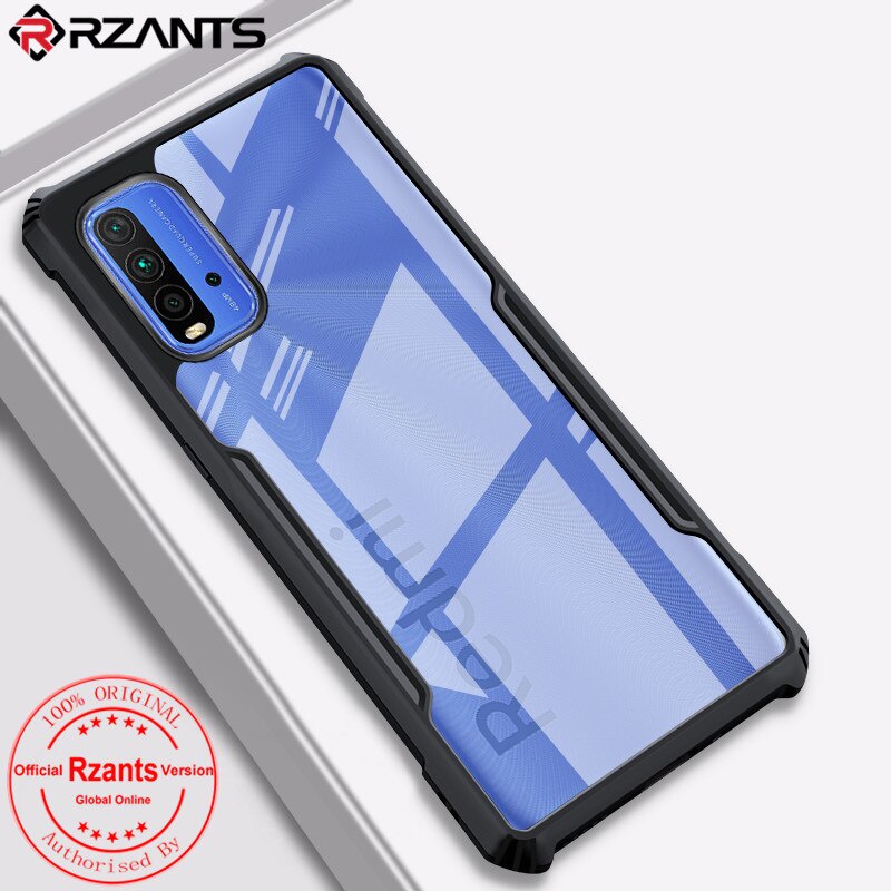 Case XIAOMI REDMI 9T Armor Fushion Transparent Casing + Tempered Glass Full Layar dan Skin Carbon