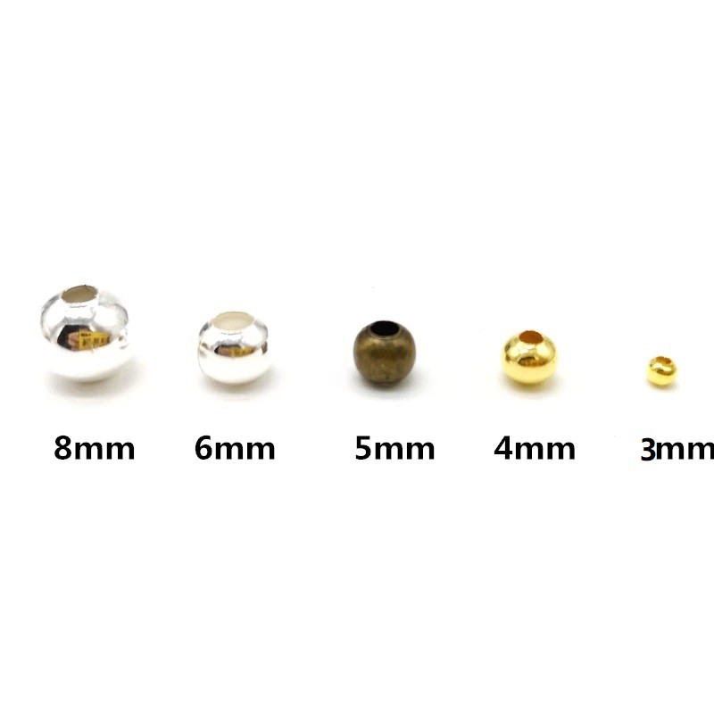 Mote bulat gold &amp; silver uk.3mm-8mm /pon