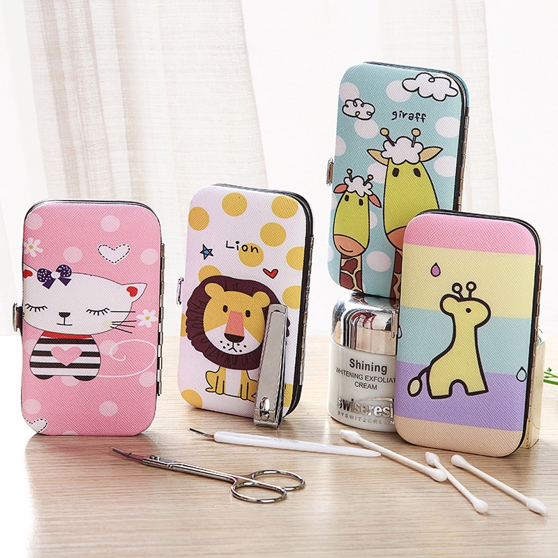 MANICURE SET 7 IN 1 GUNTING KUKU, PINSET DLL MOTIF KARAKTER LUCU / SET ALAT MANICURE / PEDICURE