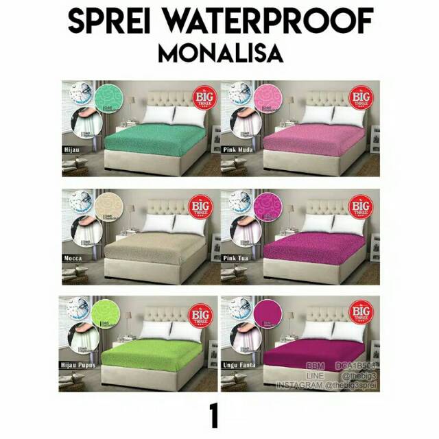 Sprei waterprof monalisa polos dan embos