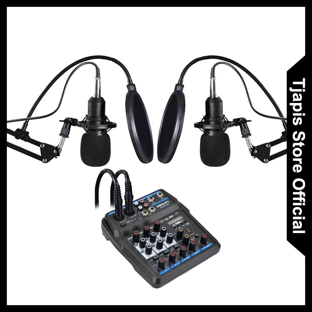 PAKET KOMPLIT MIC CONDENSER DUET PRO STAND ARM BM 800 BM 8000 ORIGINAL TAFFSTUDIO + ASHLEY SPEED UP 