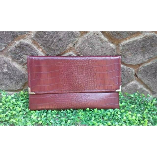 Clutch/tas kondangan croco maroon