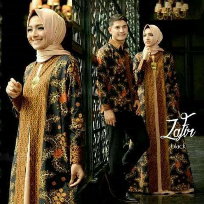 kaos Couple Cp Zafir Hitam Batik Couple Terbaru Couple Muslim terbaru