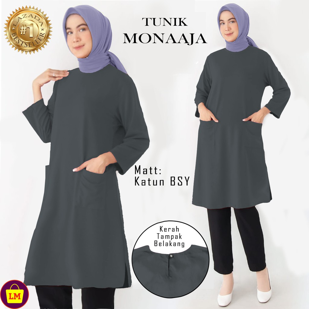 Baju Atasan Tunik Wanita MONAAJA TERMURAH TERLARIS TERBARU LMS 19039 19042 19045