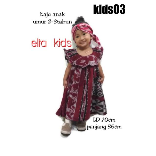 Baju anak tenun 2 sampai 4 tahun dress anak gaun anak