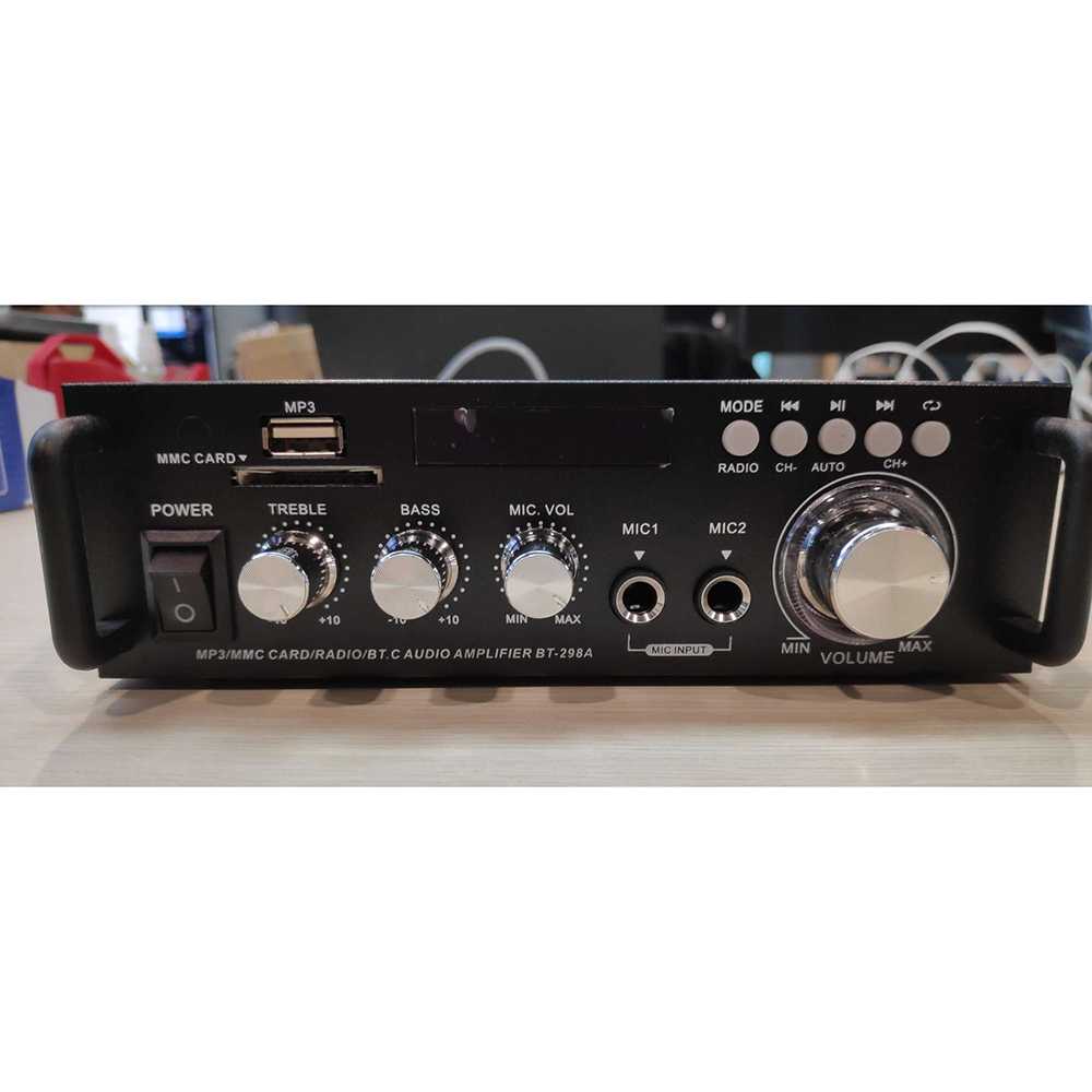 Audio Amplifier Home Theater FM 600W Bluetooth EQ Penjernih Suara 2 Input Microphone Available