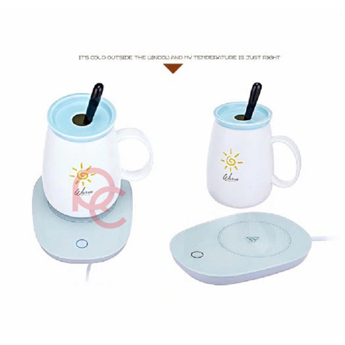 One Two Cups Tatakan Gelas Pemanas Coffee Cup Warmer Heating Pad - NN201 / USB Mug Pemanas Cangkir Kopi Cangkir Penghangat Susu Teh Air / Penghangat Cangkir Elektrik Desktop Cangkir Kopi - White