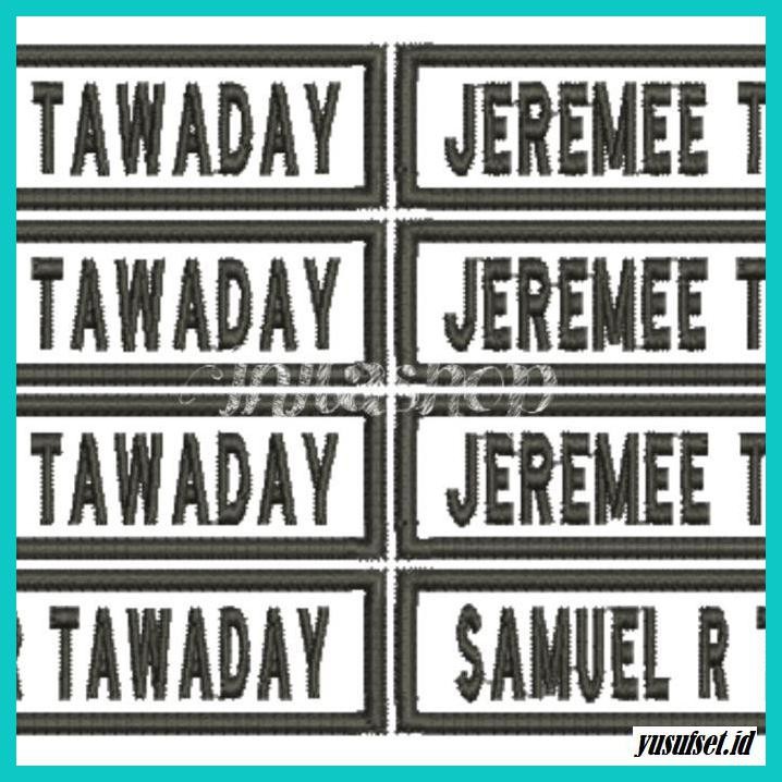 

Anitawejemek- Bordir Nama / Patch Nama / Name Tag / Papan Nama - Satu Baris -Sku876.