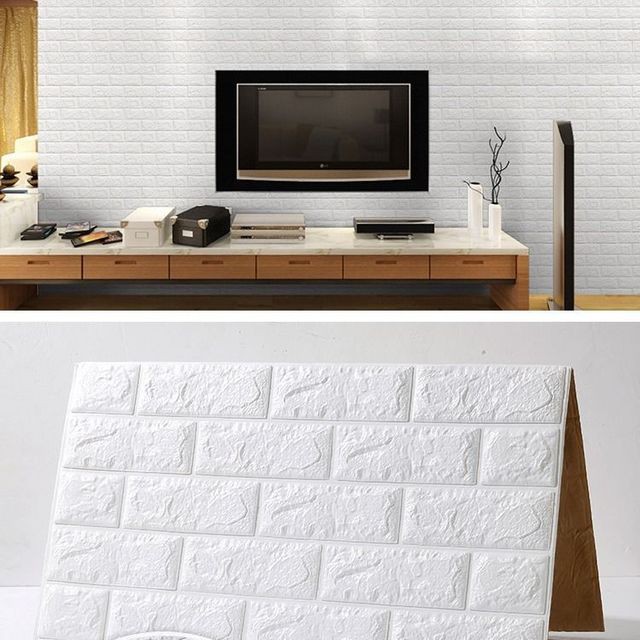 Reliza Wallpaper Dinding 3D FOAM Wallfoam 70X77 CM High Quality-White