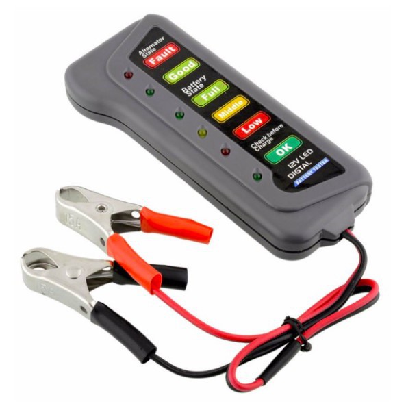 Tirol Tester Baterai Digital 12V 6 LED BJ-803 Black Grab Medan